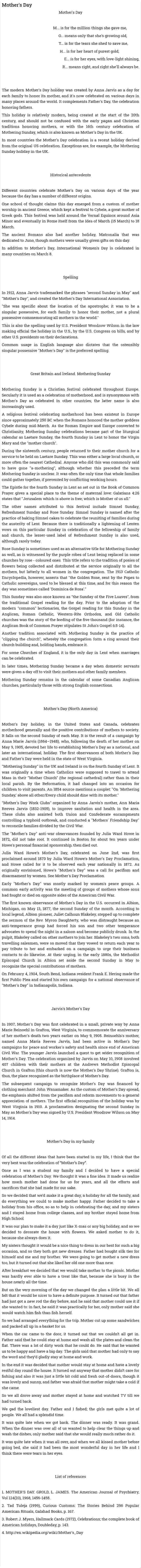 Mother's Day