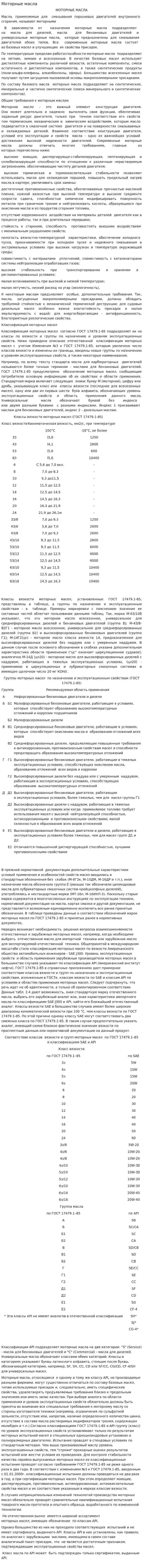 Моторные масла. 10