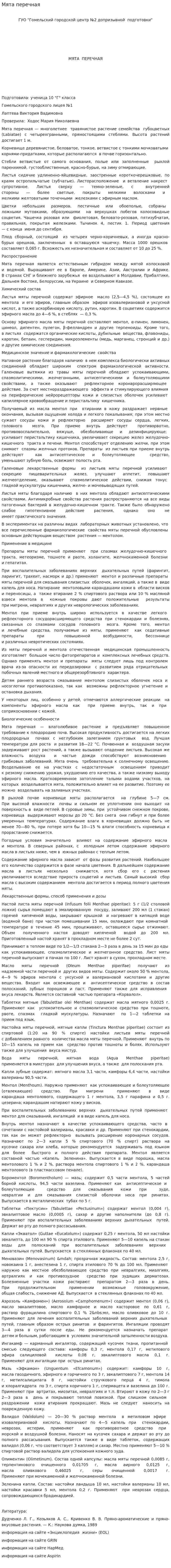 Мята перечная