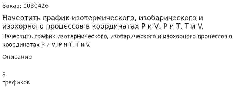 Начертить график изотермического, изобарического и изохорного процессов в координатах Р и V, Р и Т, Т и V. 