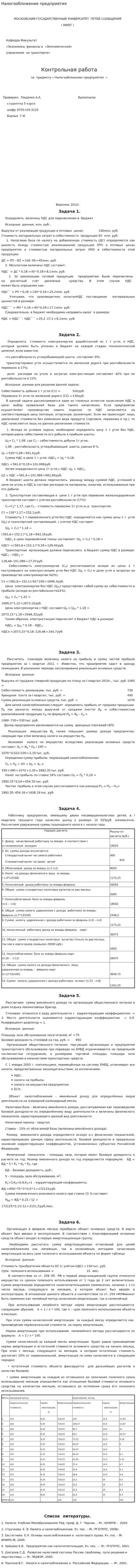 Налогообложение предприятия. 3