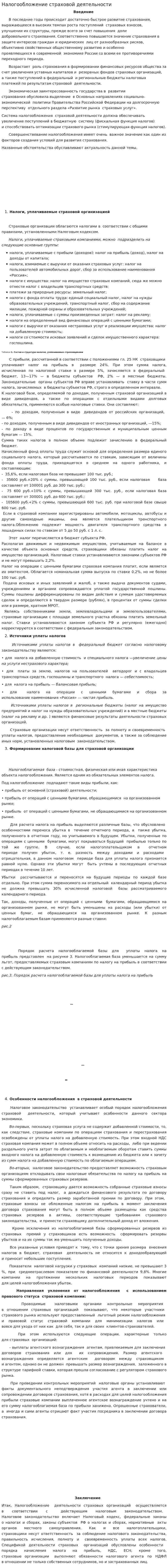 Налогообложение страховой деятельности