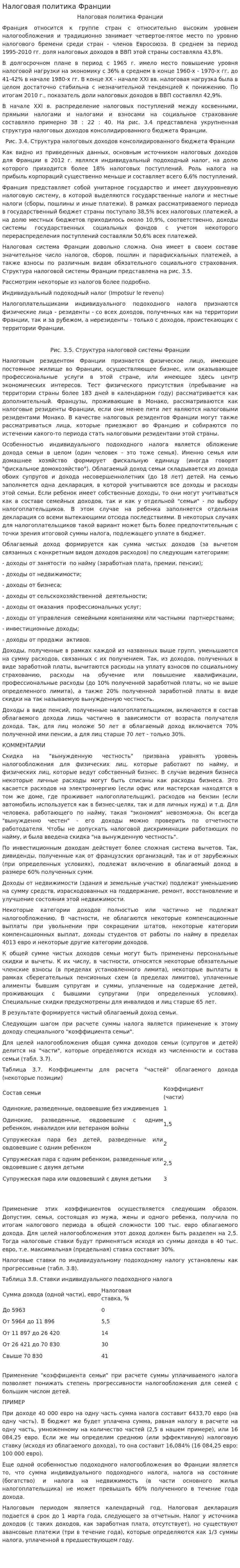 Налоговая политика Франции