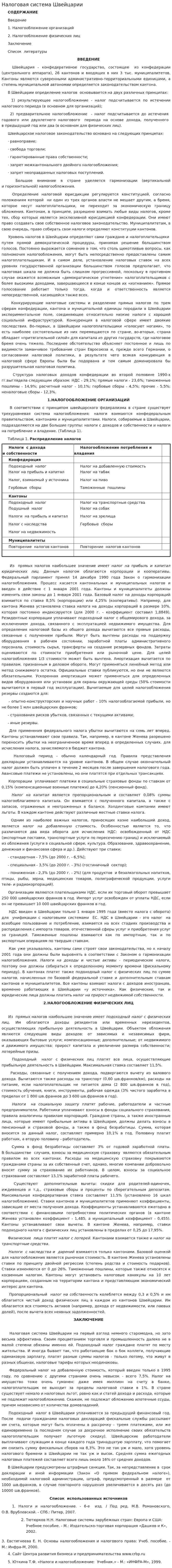 Налоговая система Швейцарии. 5