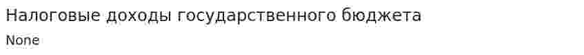 Налоговые доходы государственного бюджета