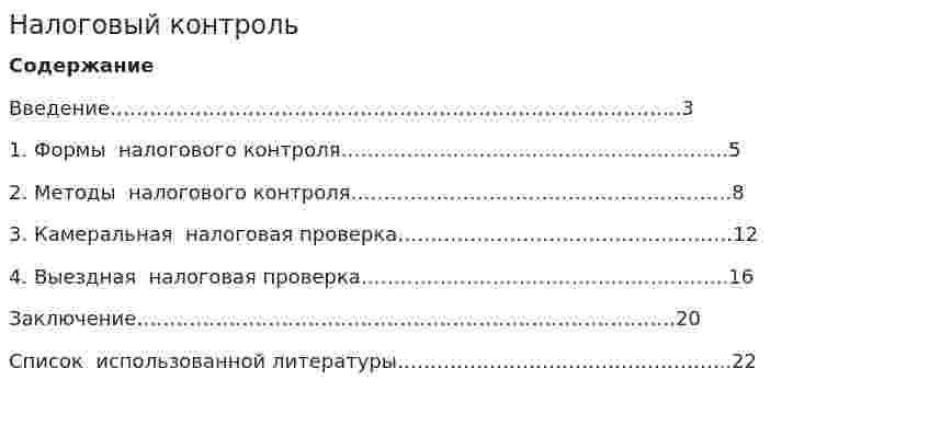 Налоговый контроль. 2