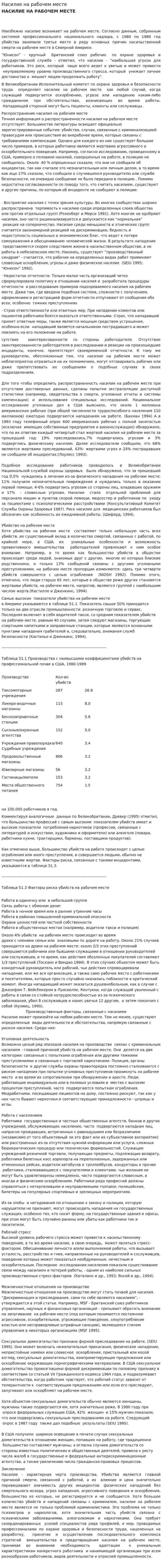 Насилие на рабочем месте