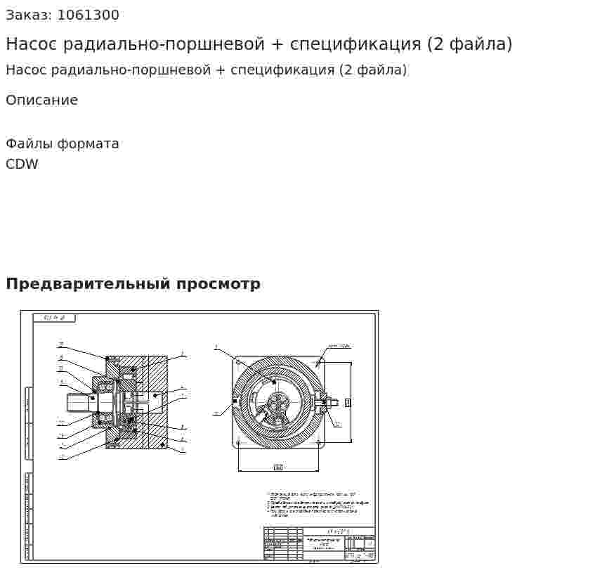 Насос радиально-поршневой + спецификация (2 файла) 