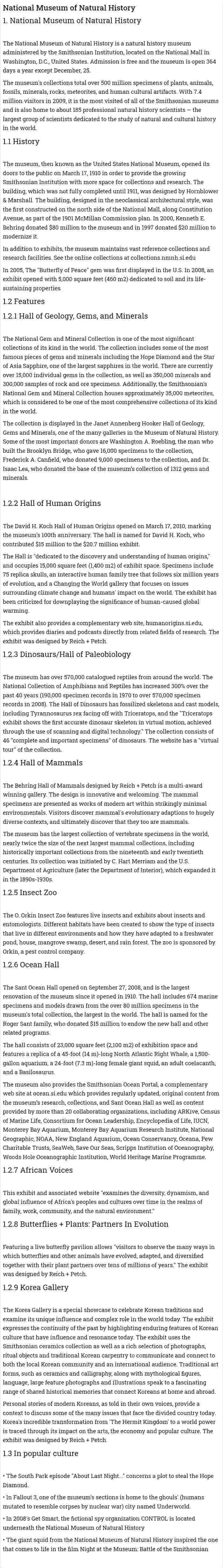 National Museum of Natural History