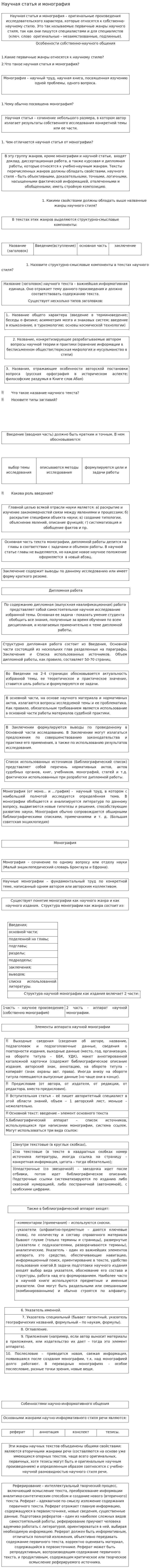 Научная статья и монография