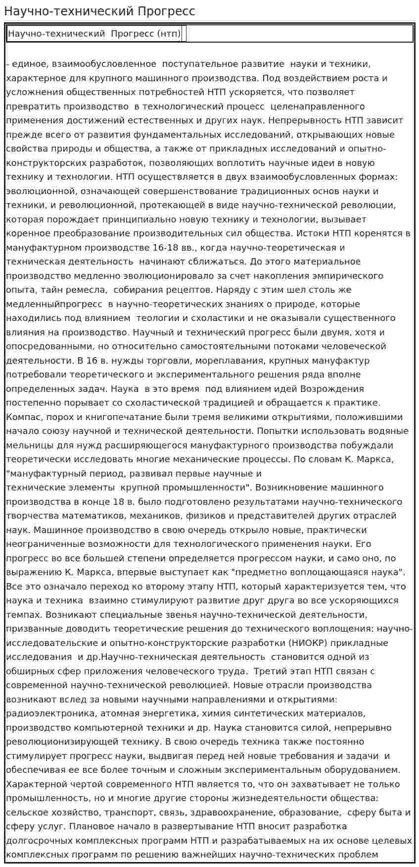 Научно-технический Прогресс