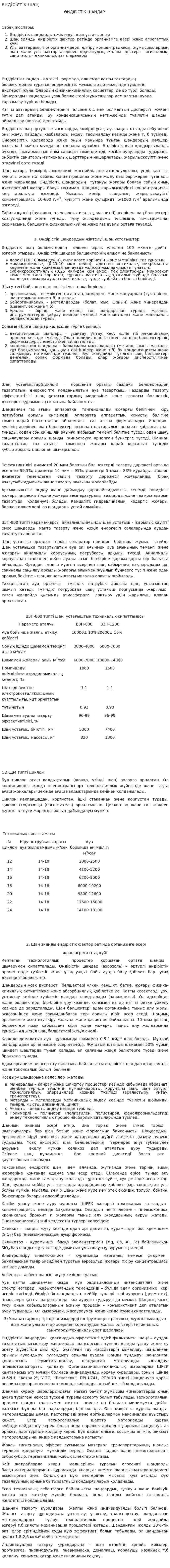 өндірістік шаң