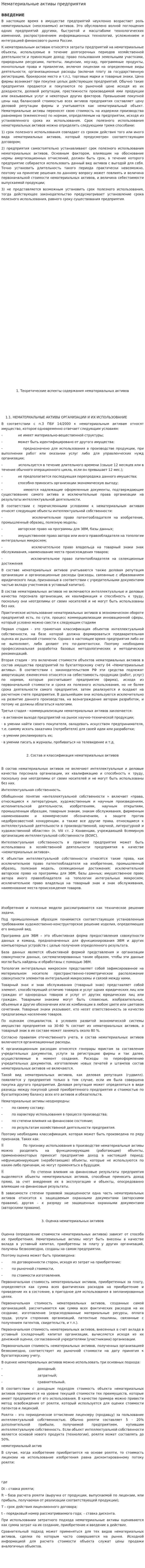 Нематериальные активы предприятия. 6