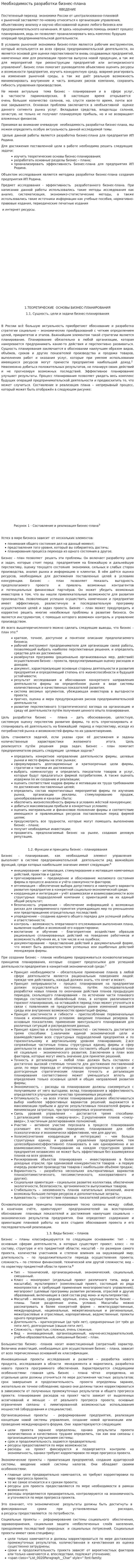 Необходимость разработки бизнес-плана
