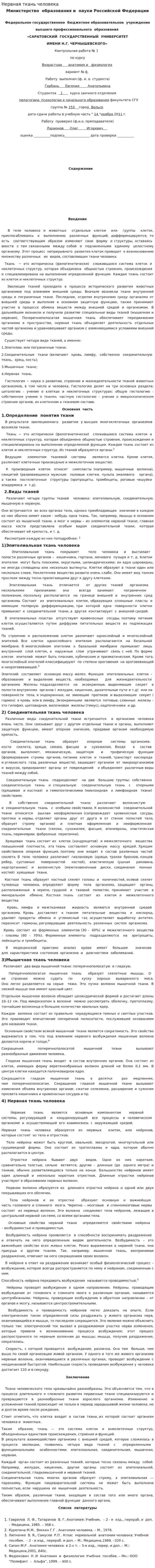 Нервная ткань человека