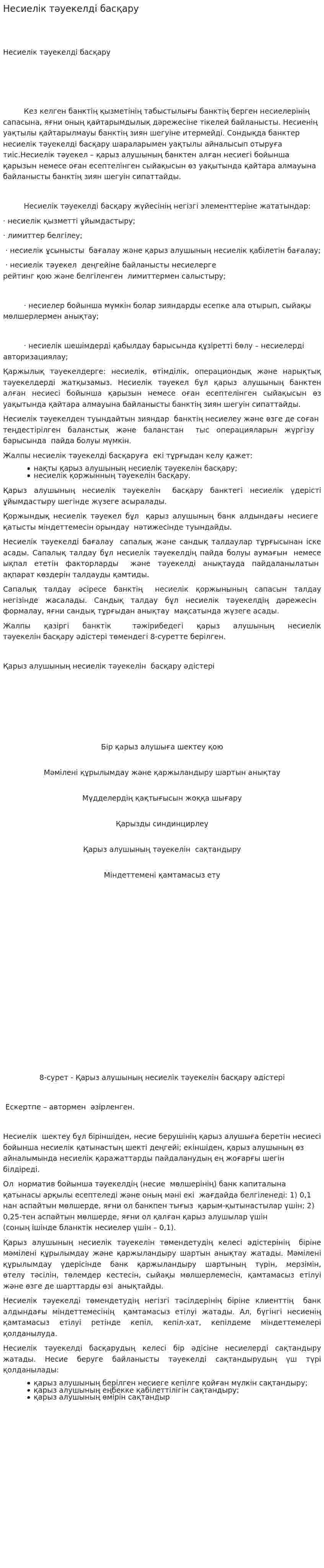 Несиелік тәуекелді басқару
