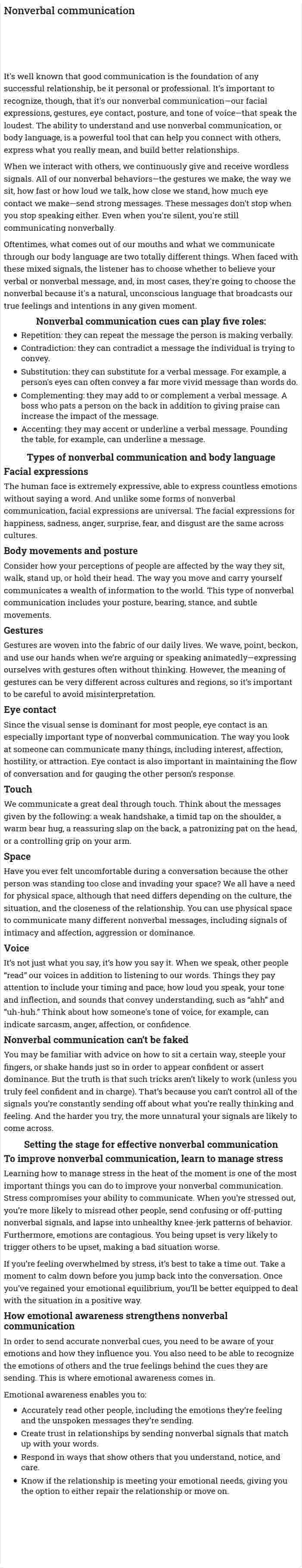 Nonverbal communication. 3