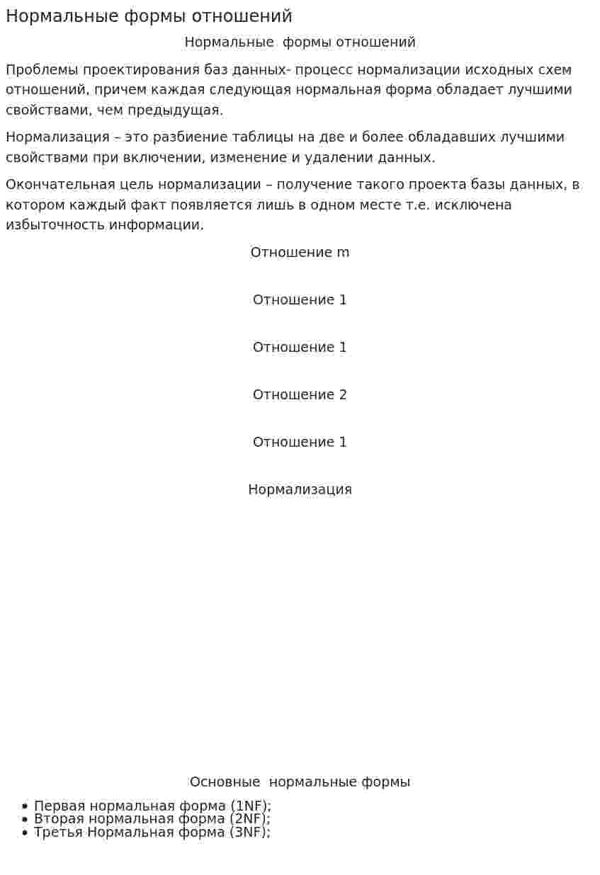 Нормальные формы отношений