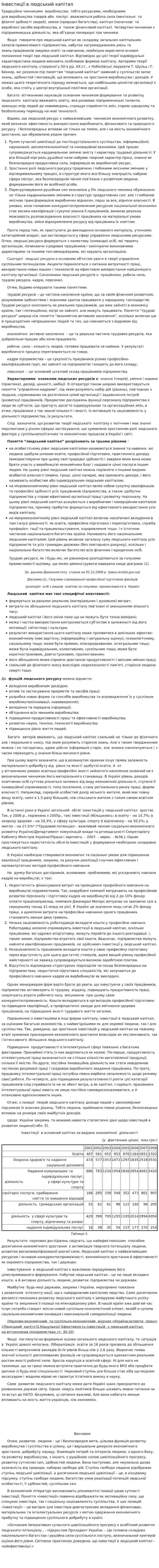 Інвестиції в людський капітал