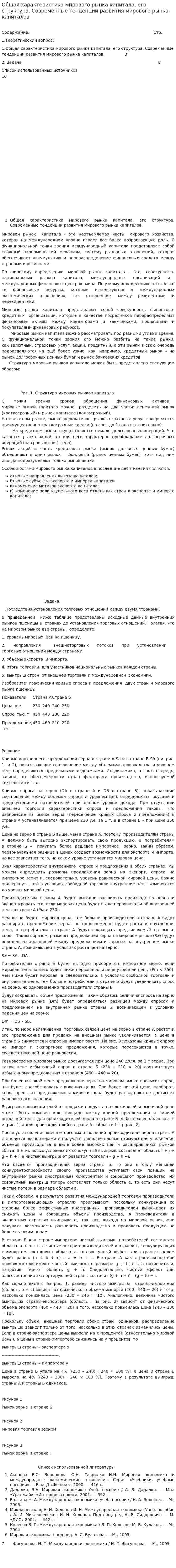 Общая характеристика мирового рынка капитала, его структура. Современные тенденции развития мирового рынка капиталов