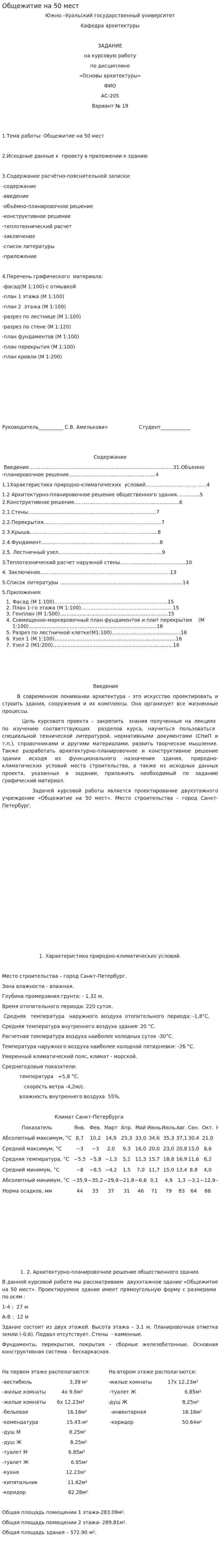 Общежитие на 50 мест
