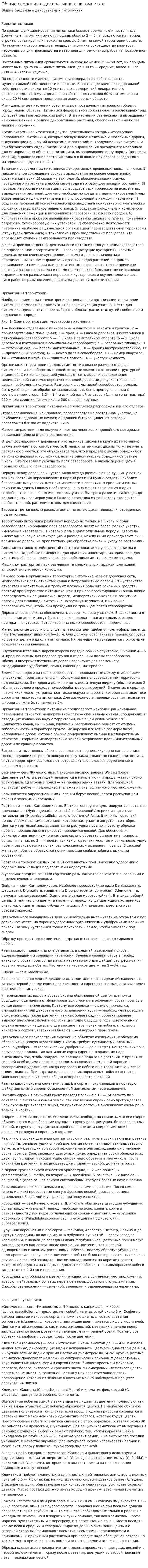 Общие сведения о декоративных питомниках