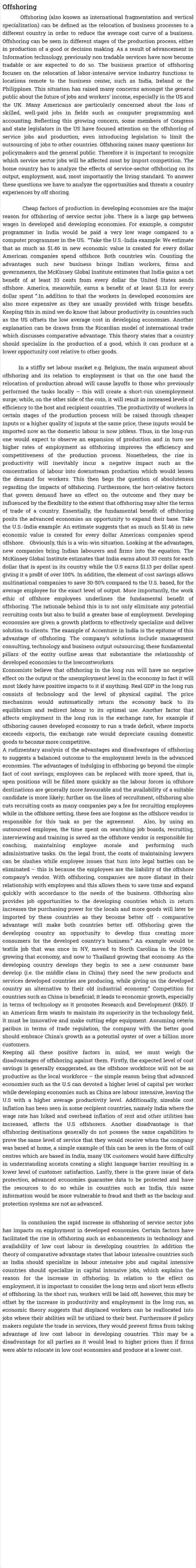 Offshoring
