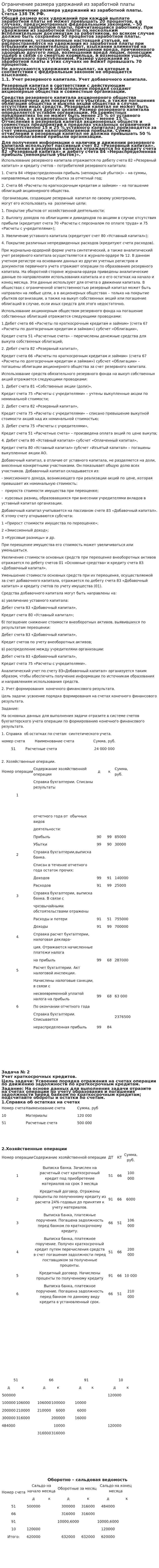 Ограничение размера удержаний из заработной платы