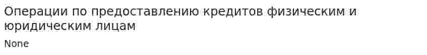 Операции по предоставлению кредитов физическим и юридическим лицам