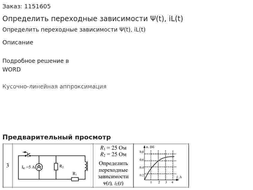 Определить переходные зависимости Ψ(t), iL(t) 