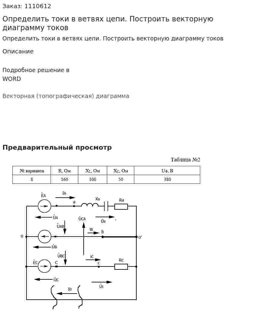 Определить токи в ветвях цепи. Построить векторную диаграмму токов 