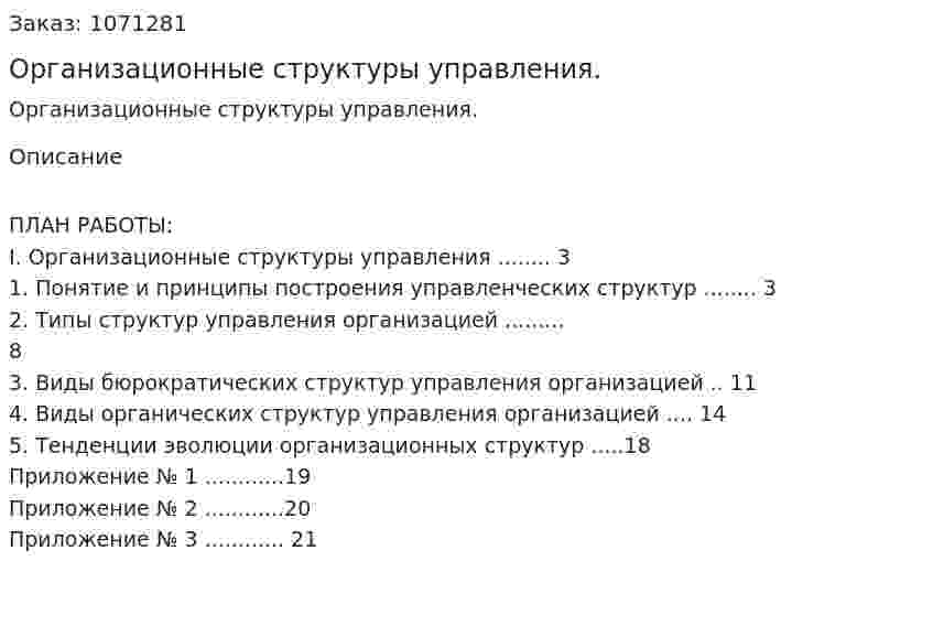 Организационные структуры управления. (курсовая работа) 