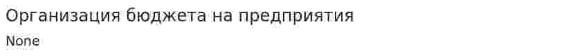 Организация бюджета на предприятия