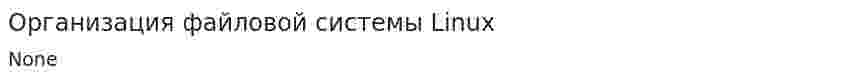 Организация файловой системы Linux