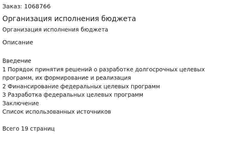 Организация исполнения бюджета (реферат) 