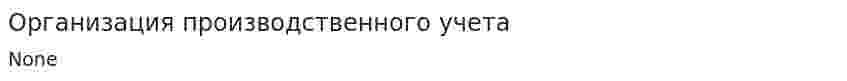 Организация производственного учета
