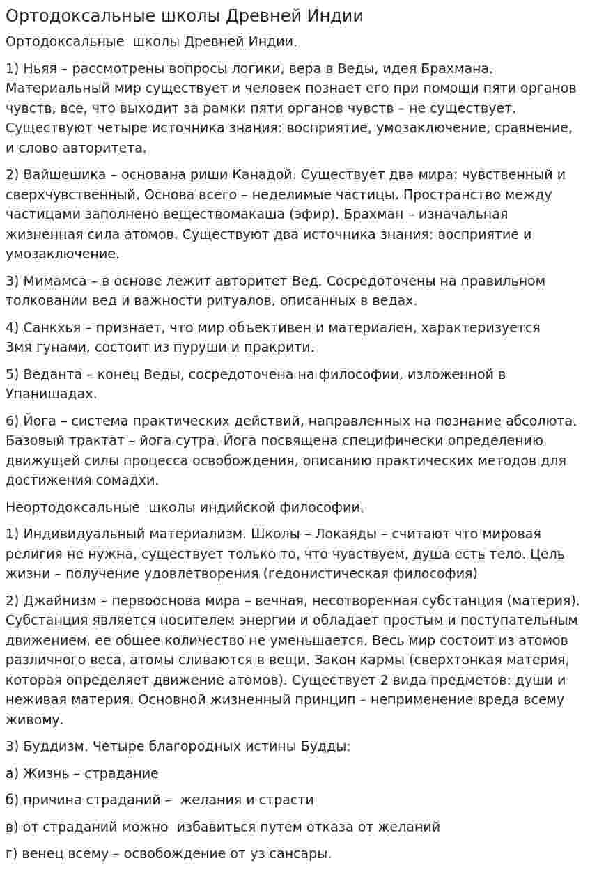 Ортодоксальные школы Древней Индии
