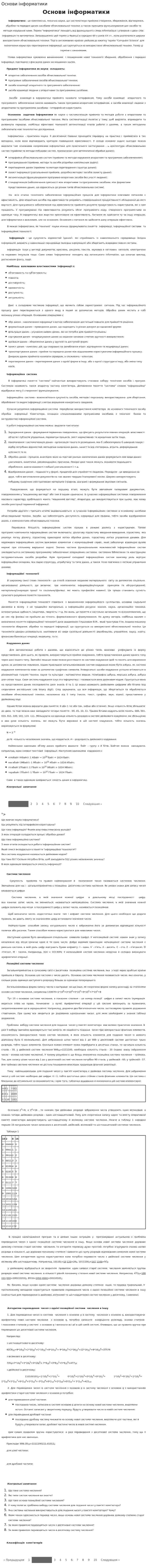 Основи інформатики