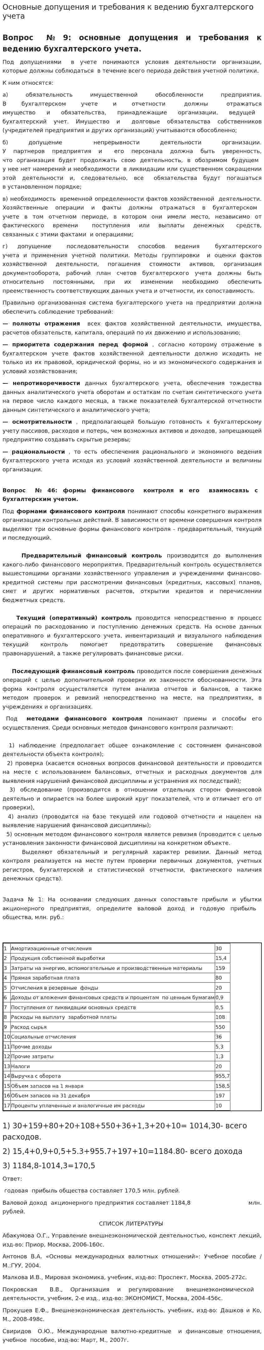 Основные допущения и требования к ведению бухгалтерского учета. 3