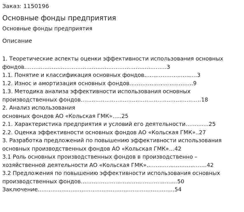 Основные фонды предприятия (Курсовая работа) 