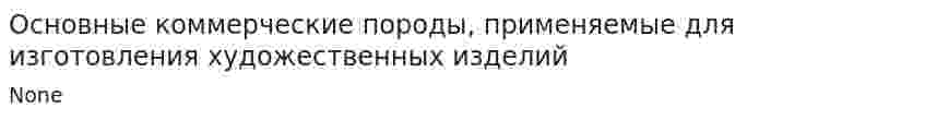 Основные коммерческие породы, применяемые для изготовления художественных изделий