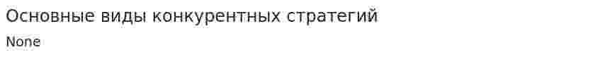 Основные виды конкурентных стратегий
