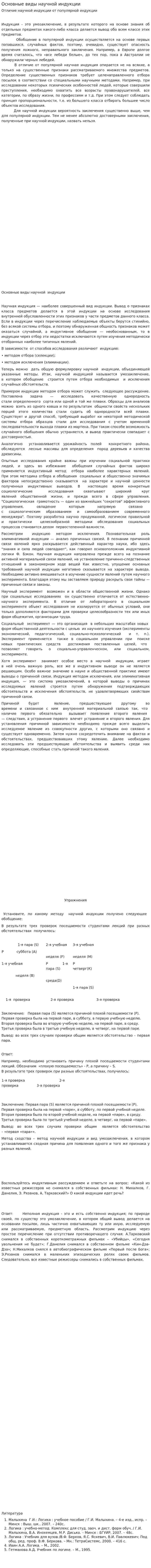 Основные виды научной индукции