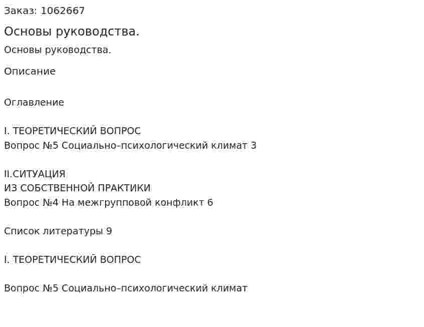 Основы руководства. (реферат) 