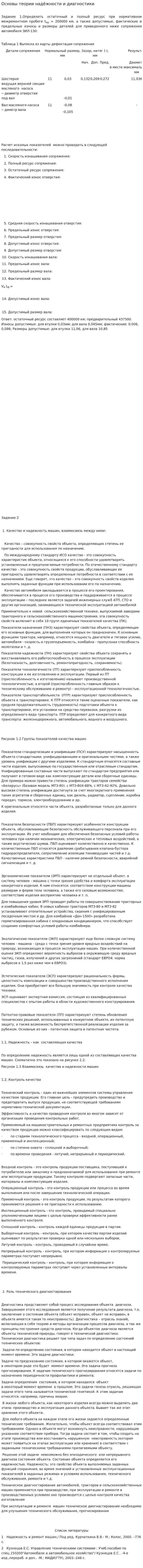Основы теории надёжности и диагностики