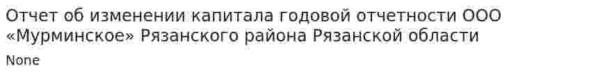 Отчет об изменении капитала годовой отчетности ООО «Мурминское» Рязанского района Рязанской области