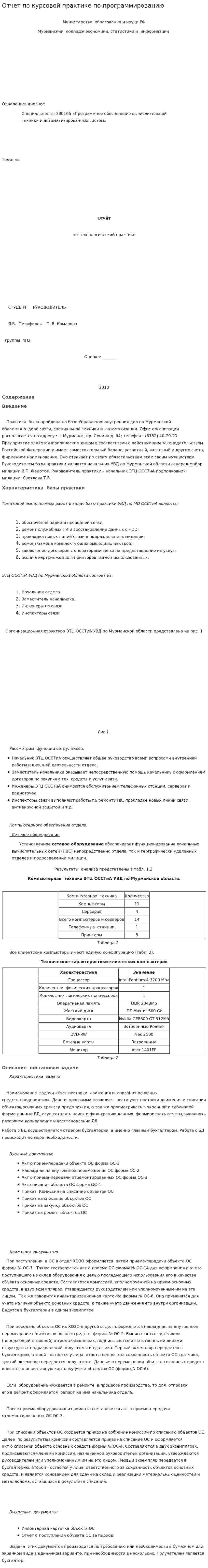 Отчет по курсовой практике по программированию
