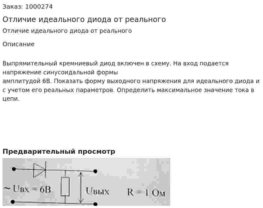Отличие идеального диода от реального 