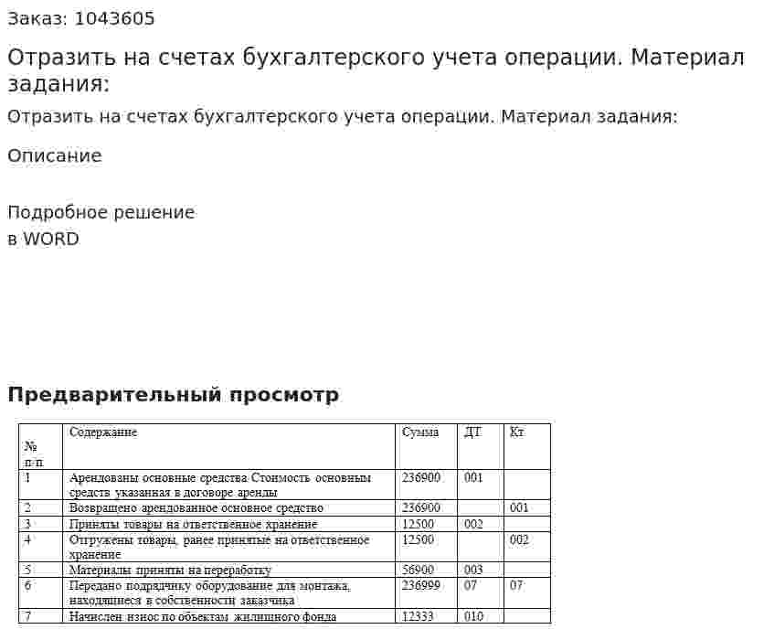 Отразить на счетах бухгалтерского учета операции.  Материал задания: 
