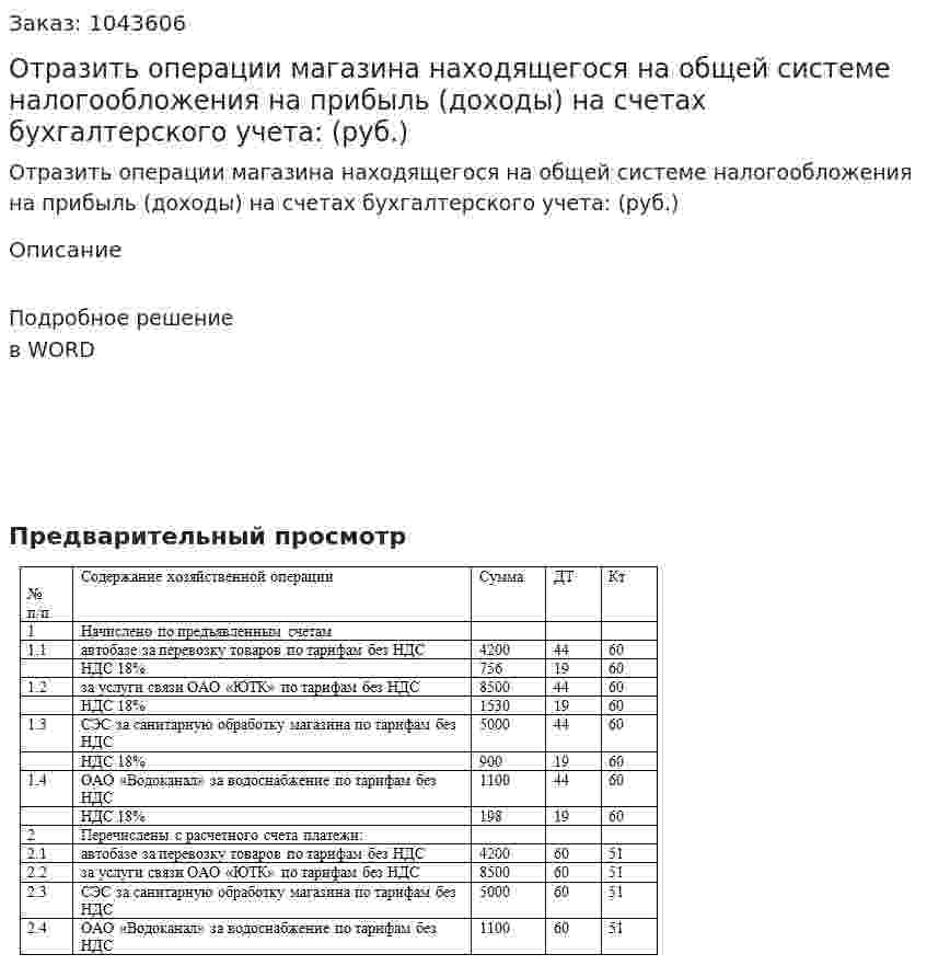 Отразить операции магазина находящегося на общей системе налогообложения на прибыль (доходы) на счетах бухгалтерского учета: (руб.) 